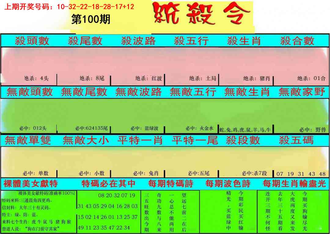 100期统杀令[图]