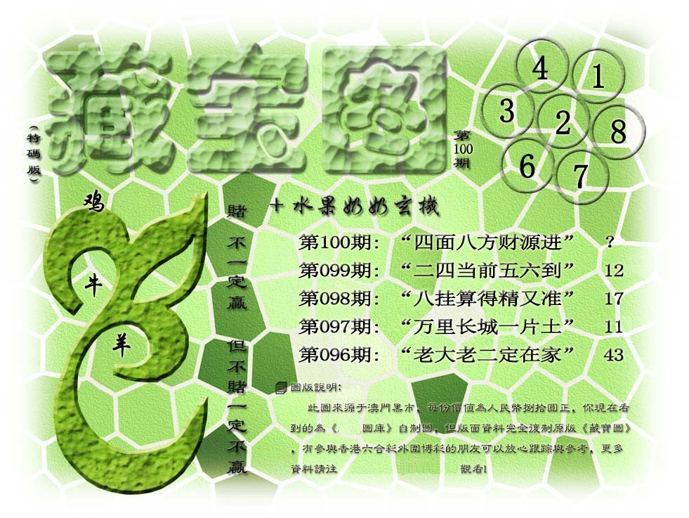 100期(水果奶奶藏宝图)正版[图]